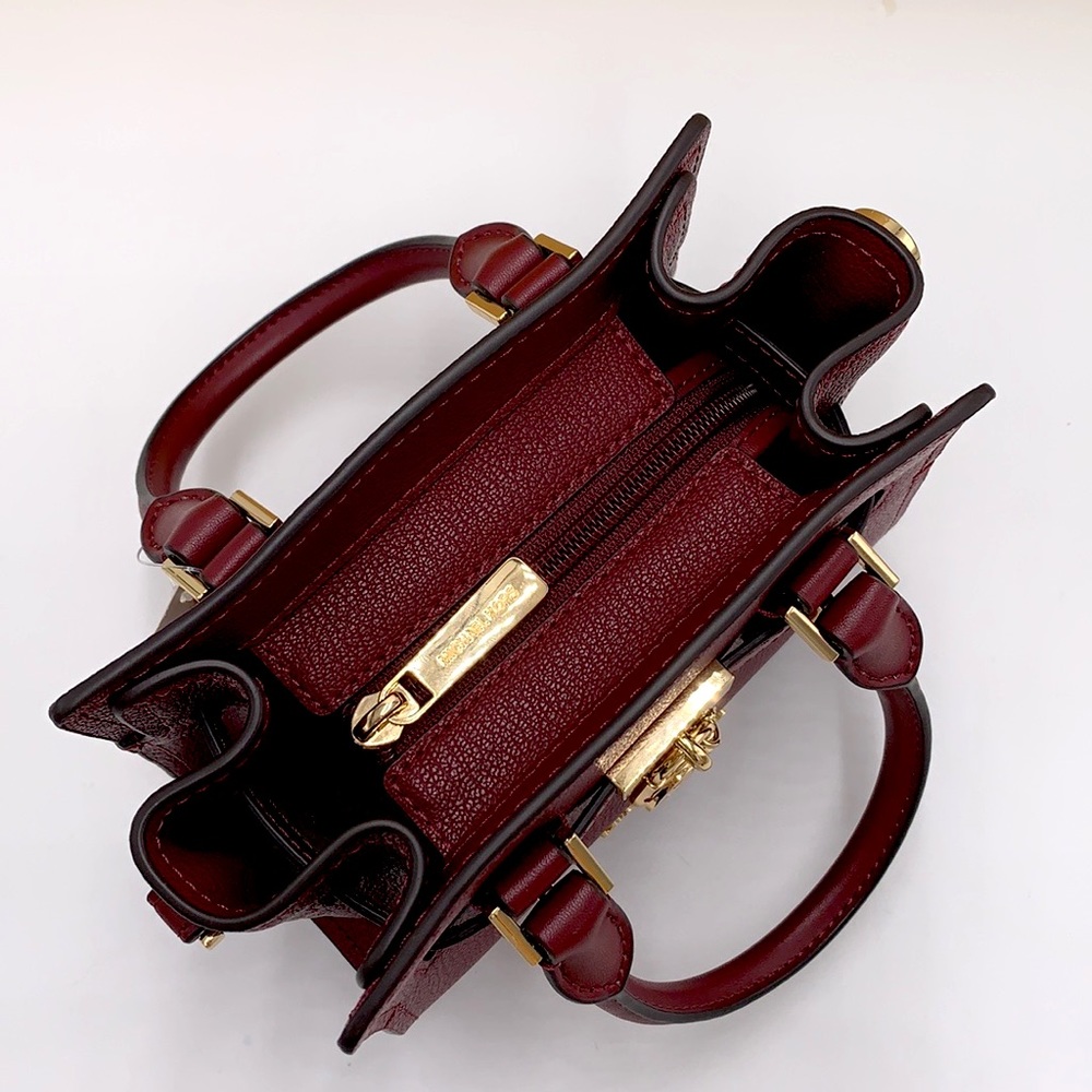 MICHAEL KORS HAMILTON XSMALL SATCHEL CROSSBODY DARK CHERRY COLOR - Picture 12 of 16